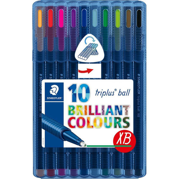 Staedtler 437 Triplus Ballpoint Pen Extra Broad Assorted Pack 10 437 XBSB10 - SuperOffice