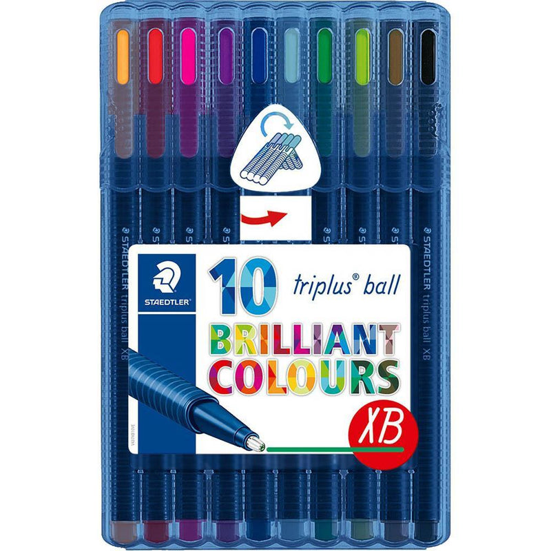 Staedtler 437 Triplus Ballpoint Pen Extra Broad Assorted Pack 10 437 XBSB10 - SuperOffice