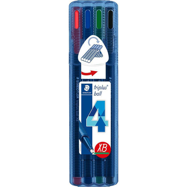 Staedtler 437 Triplus Ballpoint Pen Extra Broad Assorted Pack 4 437 XBSB4 - SuperOffice