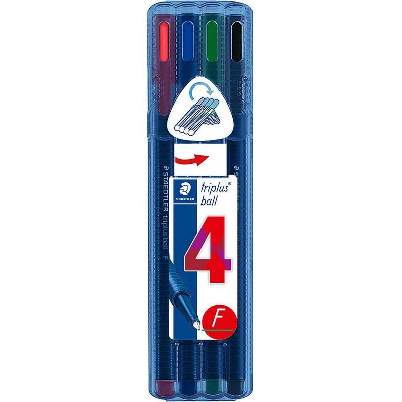 Staedtler 437 Triplus Ballpoint Pen Fine Assorted Pack 4 437 FSB4 - SuperOffice