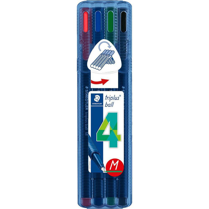 Staedtler 437 Triplus Ballpoint Pen Medium Assorted Pack 4 437 MSB4 - SuperOffice