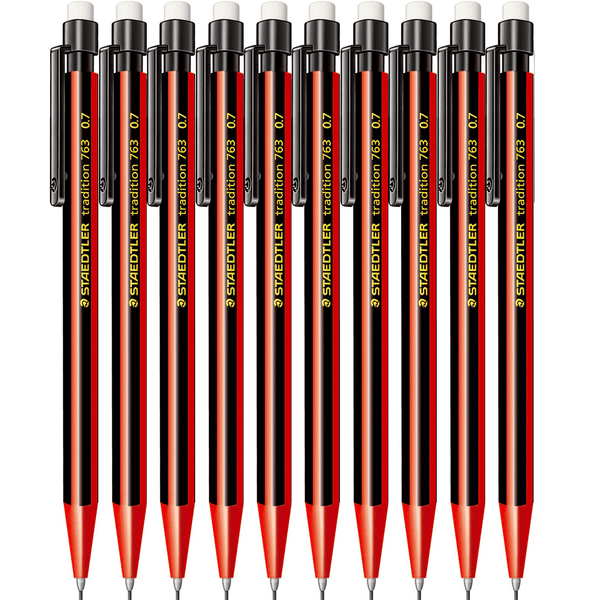 Staedtler 763 Tradition Mechanical Pencil Eraser 0.7mm Box 10 763 (0.7mm) - SuperOffice