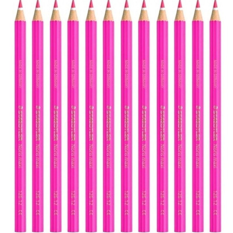 Staedtler Noris Club Maxi Learner Coloured Pencils Pink Pack 12 1261220 - SuperOffice