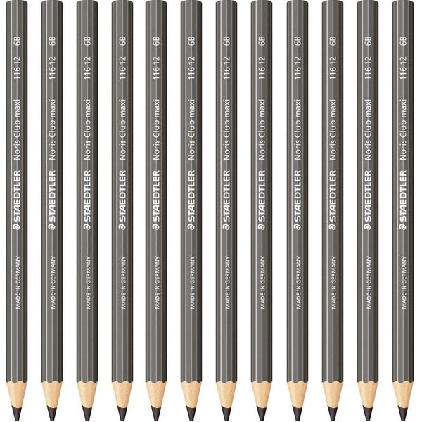 Staedtler Noris Club Maxi Learner Graphite Pencils 6B Box 12 116126B - SuperOffice