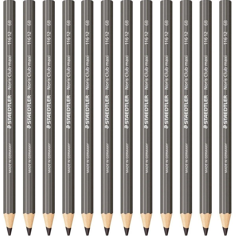 Staedtler Noris Club Maxi Learner Graphite Pencils 6B Box 12 116126B - SuperOffice