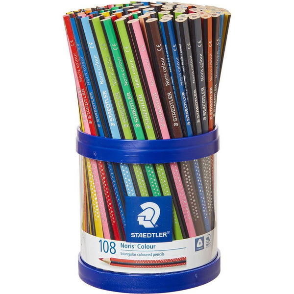 Staedtler Noris Club Triangular Coloured Pencils Assorted Tub 108 187 KP108 - SuperOffice