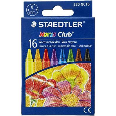 Staedtler Noris Club Wax Crayons Assorted Box 16 220NC16 - SuperOffice