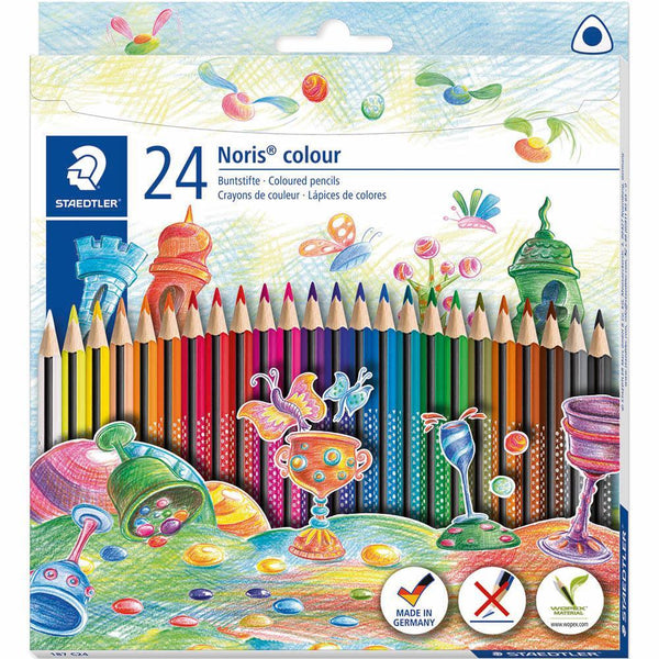 Staedtler Noris Colour Triangular Colouring Pencils Box 24 187 C24 - SuperOffice
