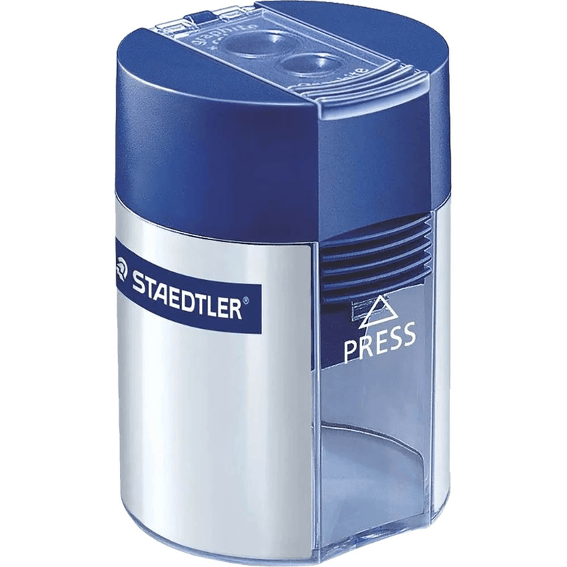 Staedtler Pencil Sharpener Double Hole Barrel Tub Box 10 BULK 512 001 (Box 10) - SuperOffice