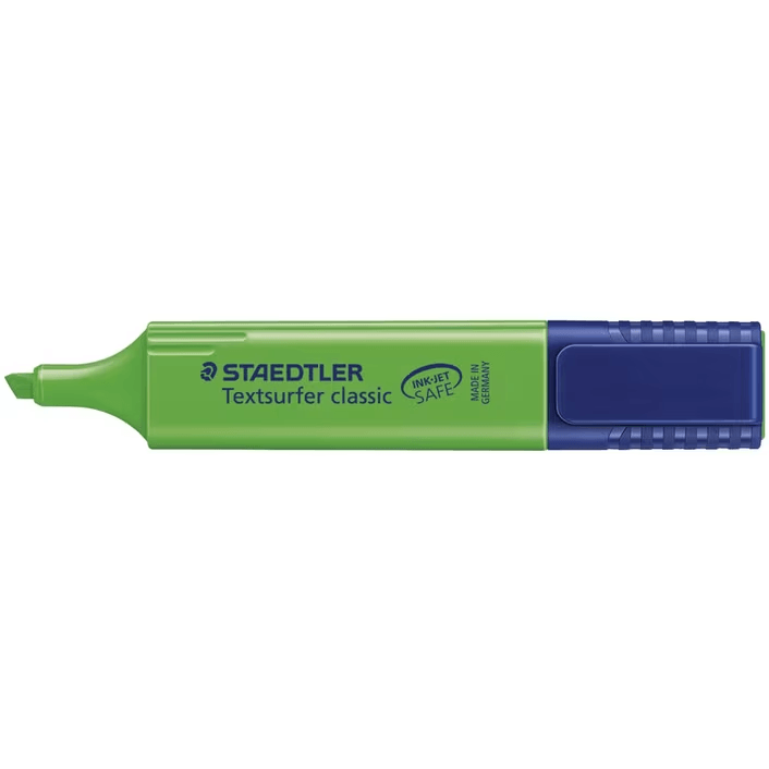 Staedtler Textsurfer Classic Highlighter Chisel Tip Green Box 10 BULK 364-5 (Green Box 10) - SuperOffice