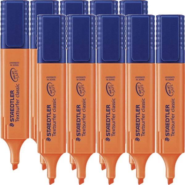 Staedtler Textsurfer Classic Highlighter Chisel Tip Orange Box 10 BULK 364-4 (Orange Box 10) - SuperOffice