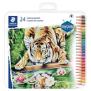 Staedtler Triangular Coloured Pencils Ergonomic 24 Pack Assorted Tin 1278M24CV 02 - SuperOffice