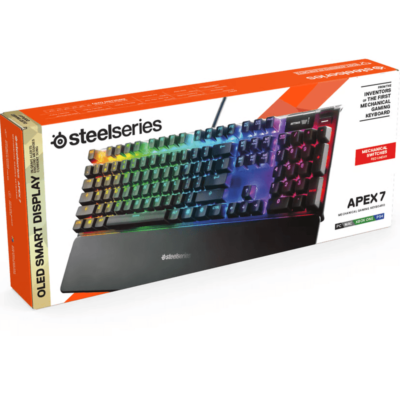SteelSeries Apex 7 Gaming Keyboard RGB Linear Red Switch Full Size 64636 - SuperOffice