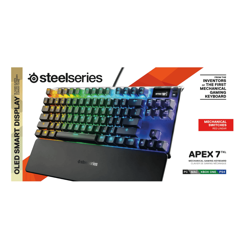 SteelSeries Apex 7 TKL Compact Gaming Keyboard RGB Linear Red Switch 64646 - SuperOffice