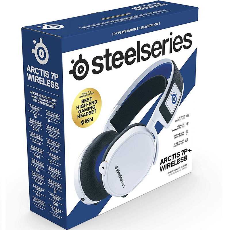 SteelSeries Arctis 7P+ Wireless Gaming Headset Headphones Microphone PS4 PS5 Playstation 61471 - SuperOffice
