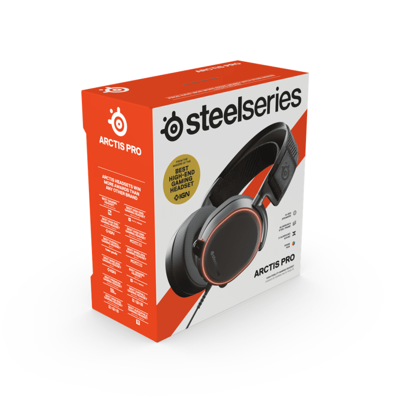 SteelSeries Arctis Pro Wired Gaming Headset Headphones High Fidelity Black 61486 - SuperOffice