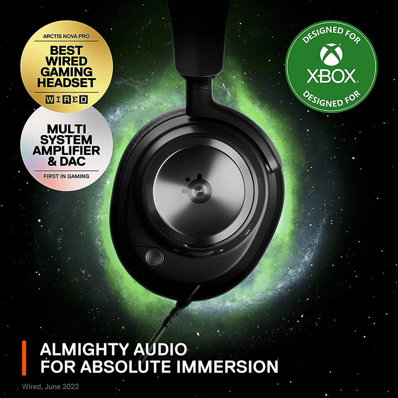 SteelSeries Nova Pro X Wired Gaming Headset Headphones Microphone PC XBOX GameDAC 61528 - SuperOffice