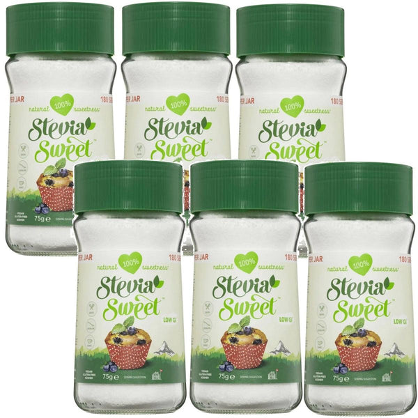 Stevia Sweet Granulated Sweetener Jars 75g Box of 6 07610211149219 - SuperOffice