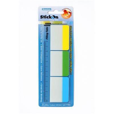 Stick On Filing Tabs 30 Sheets 37 X 50Mm Assorted Pack 30 100852290 - SuperOffice