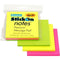 Stick On Notes 50 Sheets 76 X 76Mm Neon Assorted Pack 3 100852309 - SuperOffice