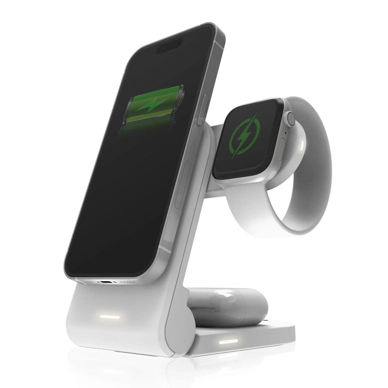 STM Charge Tree Magnetic 3-in-1 Wireless Charging Stand with 20W Wall Plug White stm-931-400Z-01 - SuperOffice