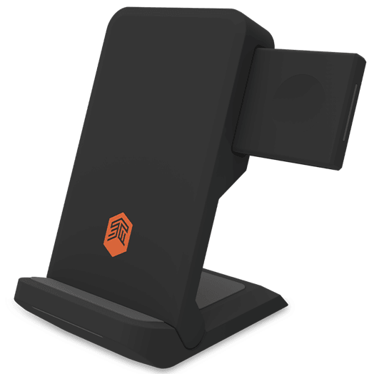 STM ChargeTree Go 3-in-1 Wireless Charging Stand iphone, AirPods, & Apple Watch with AU 20W Wall Plug Black stm-931-384Z-02 - SuperOffice