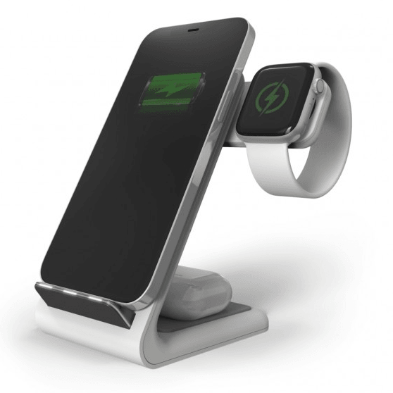 STM ChargeTree Swing 3-in-1 Wireless Charging Stand Iphone AirPods Apple Watch with AU 20W Wall Plug White stm-931-329Z-01 - SuperOffice