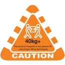 Stock Forms Caution 40+kg Labels 80x70mm Orange 250 Labels Roll CAUTION O 80X70 - SuperOffice