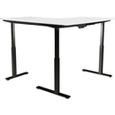 Summit Electric Sit To Stand Corner Workstation 1500 X 1500 X 750Mm White Top Black Frame YSSSE2C-15WB - SuperOffice
