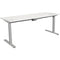 Summit Electric Sit To Stand Straight Desk 1500 X 750Mm White Top Silver Frame YSSSE2-15WS - SuperOffice