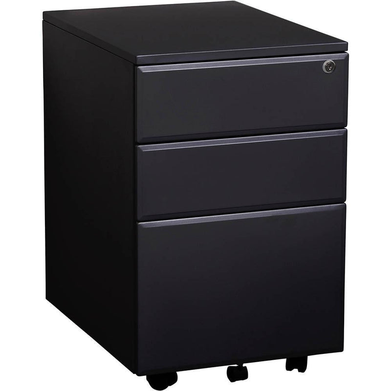 Summit Mobile Pedestal 2 Drawers 1 File Drawer 400 X 520 X 620Mm Black YSMMPB - SuperOffice