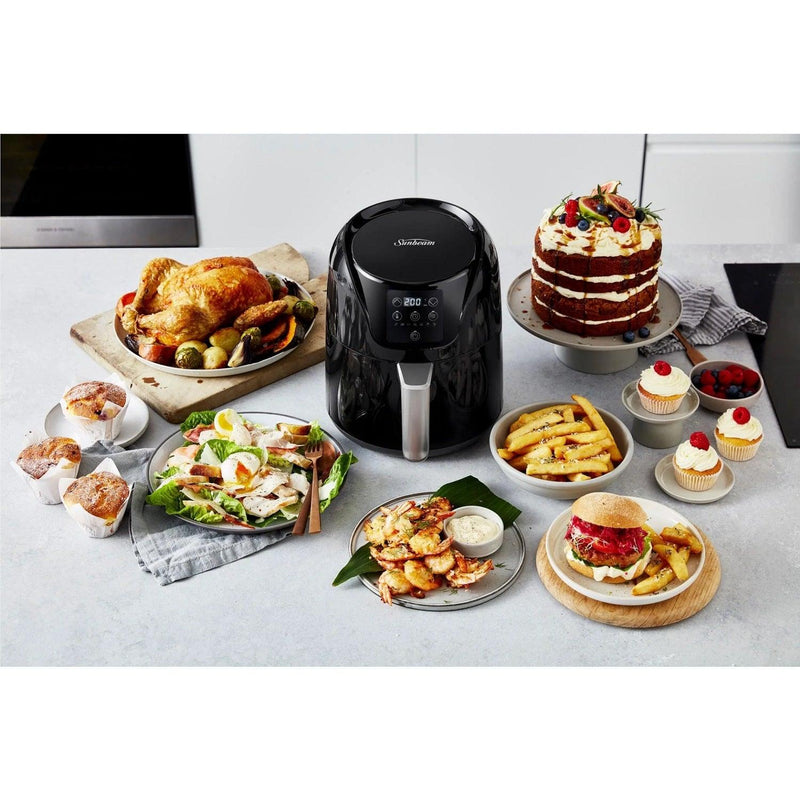 Sunbeam Air Fryer Digital Dura Ceramic 4L Black AFP4100BK - SuperOffice