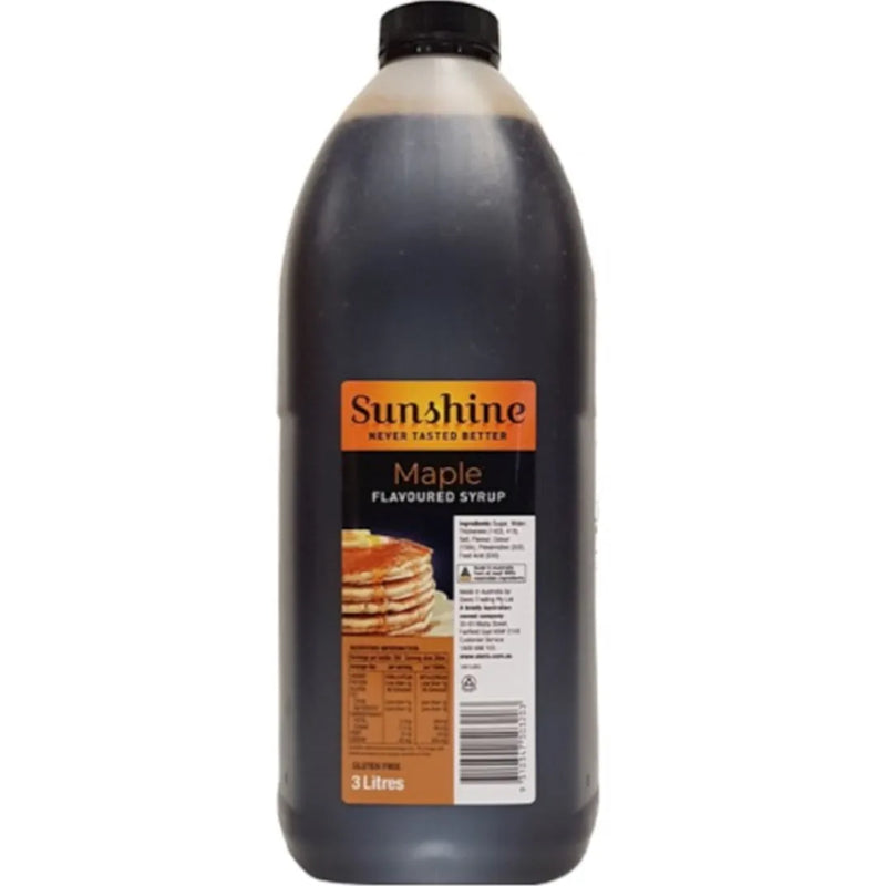 Sunshine Maple Flavoured Syrup Topping Pancakes Waffles 3L Bulk 10167 - SuperOffice