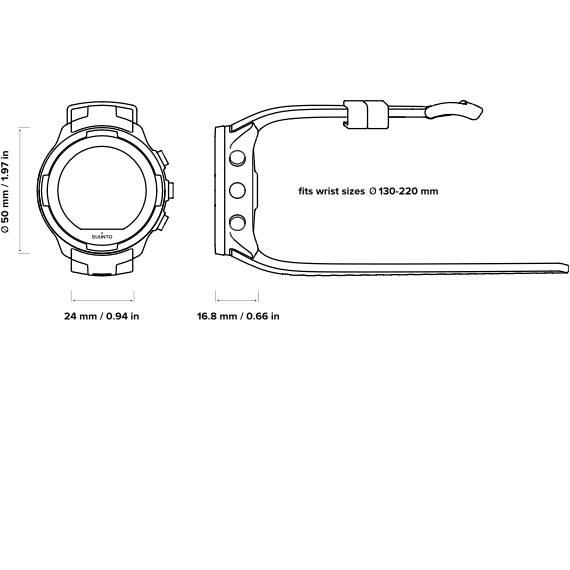 Suunto 9 Baro Smart Watch Heart Rate/GPS/1.3"LED Display Black Stainless Steel Body SS050019000 - SuperOffice