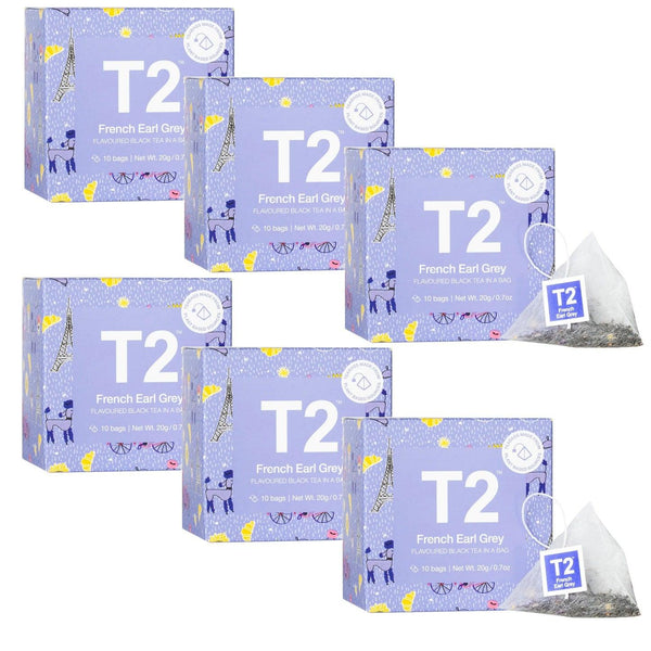 T2 French Earl Grey Teabag 10 Pack Tea Box of 6 9330462199846 - SuperOffice