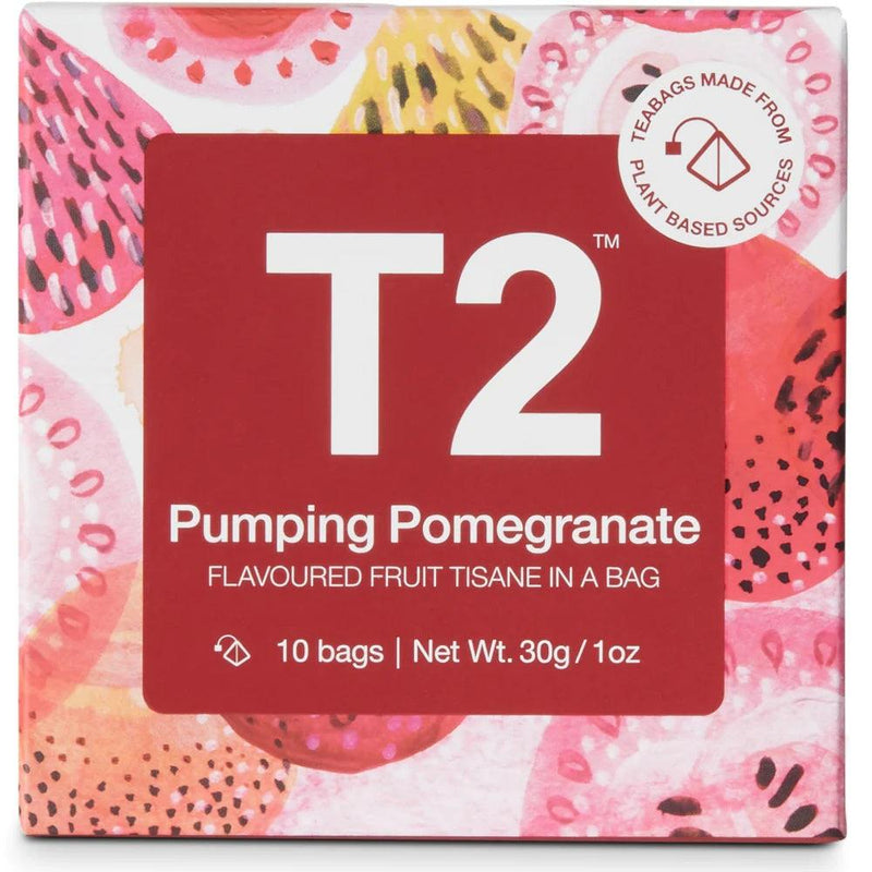 T2 Pumping Pomegranate Teabag 10 Pack Tea Box of 6 9330462199860 - SuperOffice