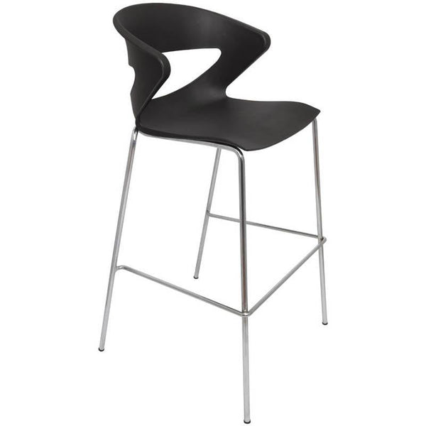Taurus Poly Bar Stool Chrome Base Black TAURUSSTBP - SuperOffice