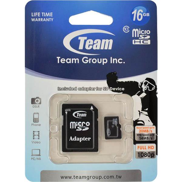 Team Group Memory Card Micro Sdhc 16Gb Class 10 09T-MCSDHC16GB10 - SuperOffice