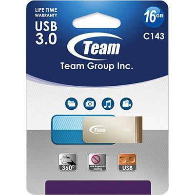 Team Group Rotating Flash Drive Usb 3.0 16Gb Blue TC143316GL01 - SuperOffice