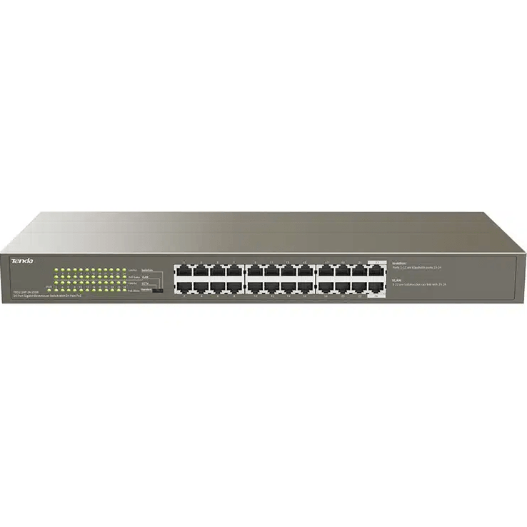 Tenda TEG1124P 1000M&PoE 24-Port Gigabit Ethernet Switch with 24-Port PoE IPG1124P-24-250W - SuperOffice