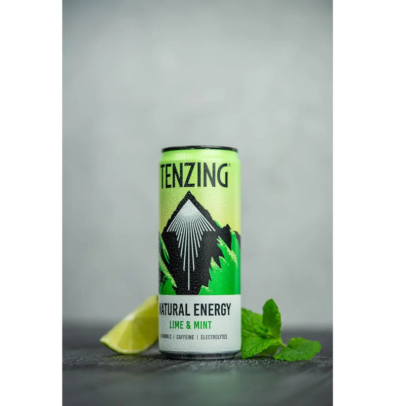 TENZING Natural Energy Drink Vegan Gluten Free Lime & Mint 330ml Can 12 Pack TENCAS12LM330 (12 Pack) - SuperOffice