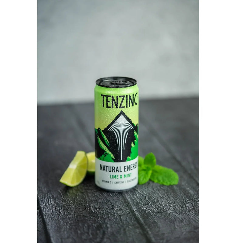 TENZING Natural Energy Drink Vegan Gluten Free Lime & Mint 330ml Can 12 Pack TENCAS12LM330 (12 Pack) - SuperOffice