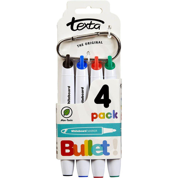 Texta Bullet Whiteboard Marker Assorted Pack 4 49549 - SuperOffice