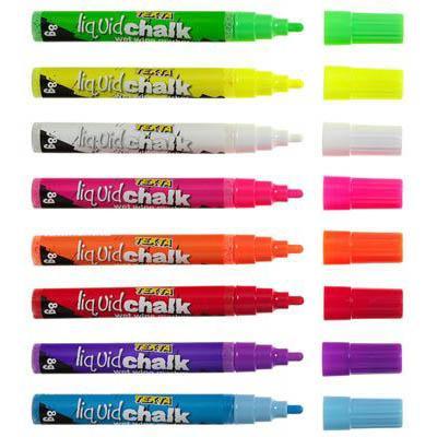 Texta Liquid Chalk Markers Wet Wipe Bullet Yellow 0388100 - SuperOffice