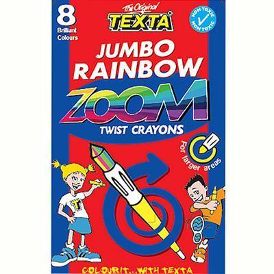 Texta Rainbow Zoom Jumbo Crayon Assorted Pack 8 48843 - SuperOffice