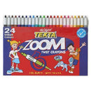 Texta Zoom Twist Crayons Wallet Non Toxic Assorted Colours Pack 24 0248550 - SuperOffice
