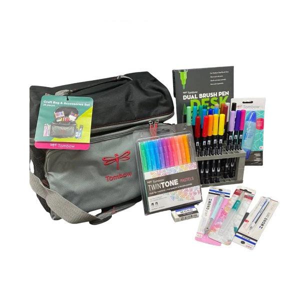 Tombow Craft Bag & Essentials Marker Set 29pc Dual Brush Pens Markers 0095640 - SuperOffice