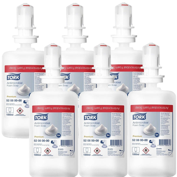 Tork Antimicrobial S4 Foam Soap Wash 1L x 6 Cartridges/Carton 520800 - SuperOffice