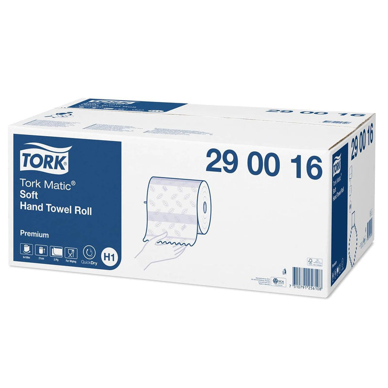 Tork Matic H1 Extra Soft Hand Towels Roll 2ply Premium 100m Carton 6 Rolls 290016 - SuperOffice