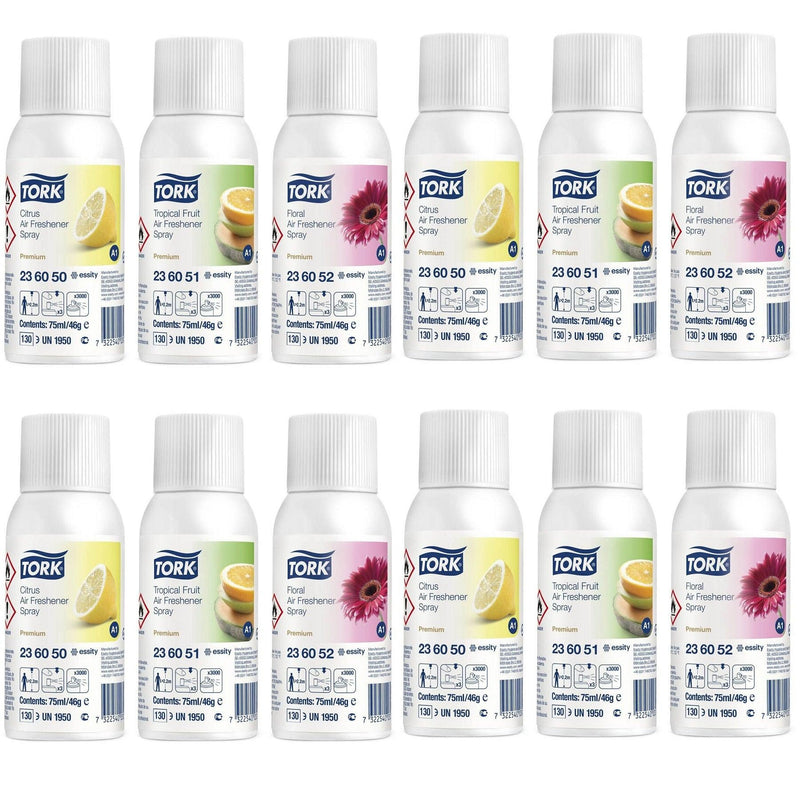 Tork Mixed Pack Air Freshener Spray A1 75ml x 12 Cans/Carton 236056 - SuperOffice